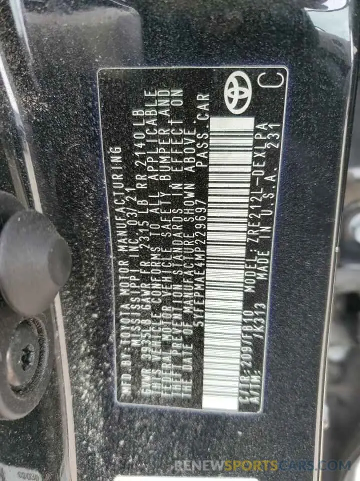 12 Photograph of a damaged car 5YFEPMAE4MP229697 TOYOTA COROLLA 2021