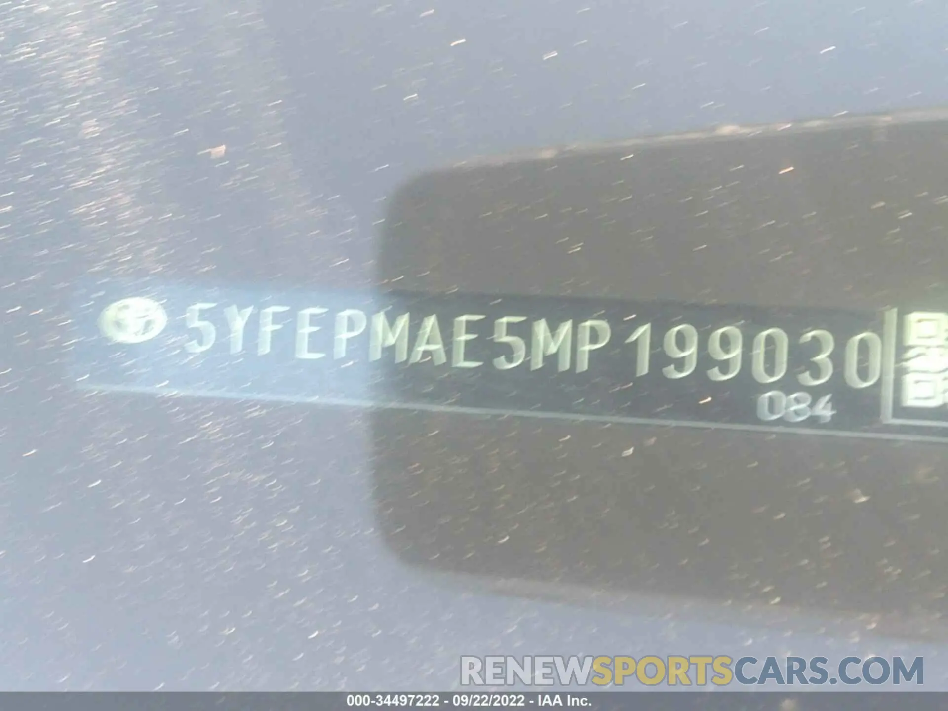 9 Фотография поврежденного автомобиля 5YFEPMAE5MP199030 TOYOTA COROLLA 2021