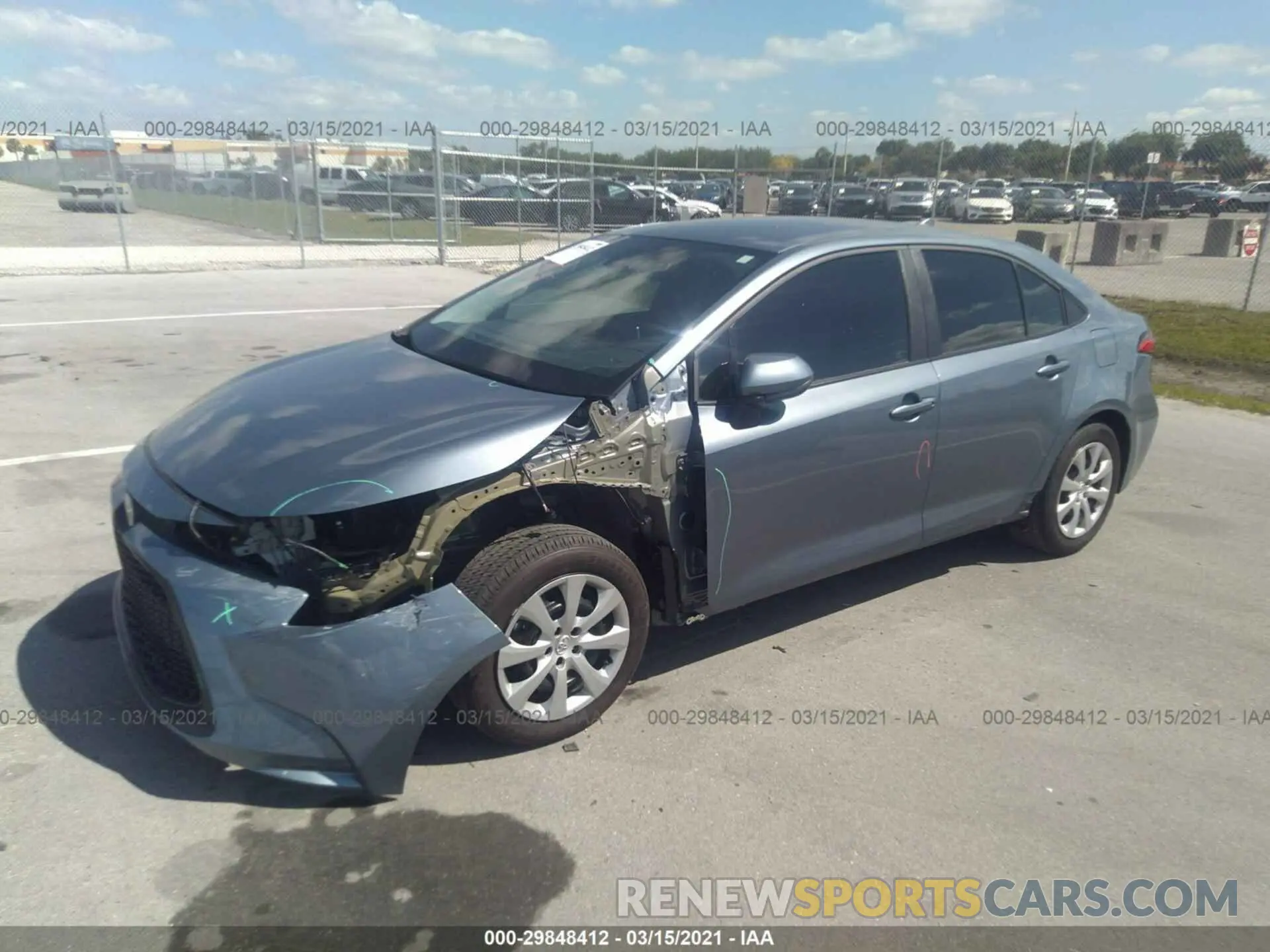 2 Photograph of a damaged car 5YFEPMAE7MP153697 TOYOTA COROLLA 2021