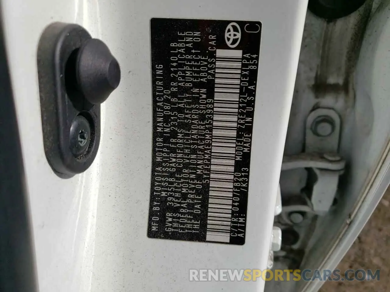 12 Фотография поврежденного автомобиля 5YFEPMAE9MP153989 TOYOTA COROLLA 2021