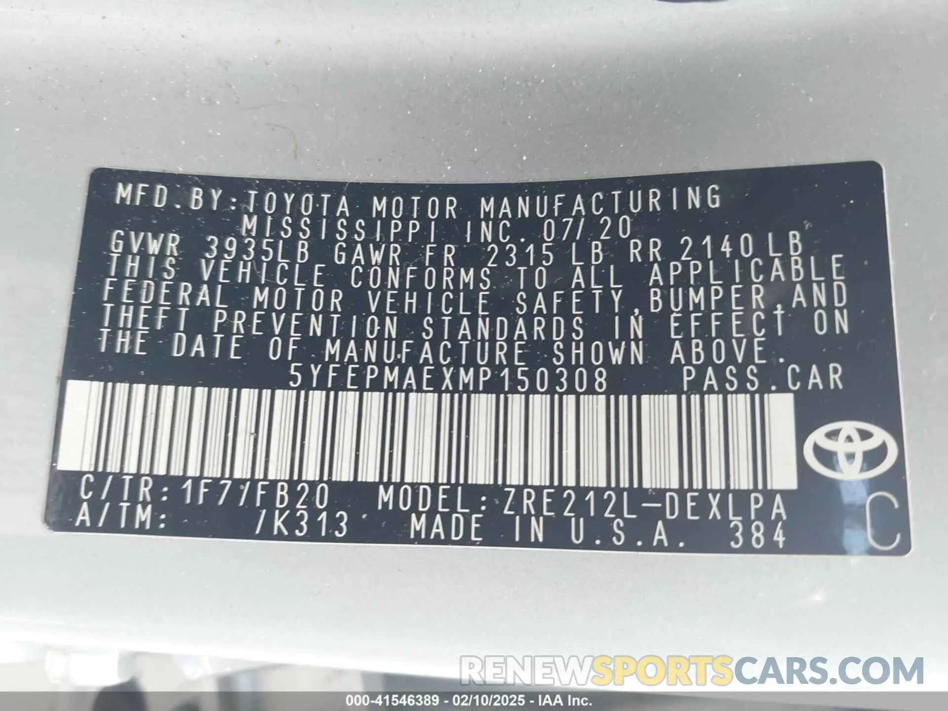 9 Photograph of a damaged car 5YFEPMAEXMP150308 TOYOTA COROLLA 2021