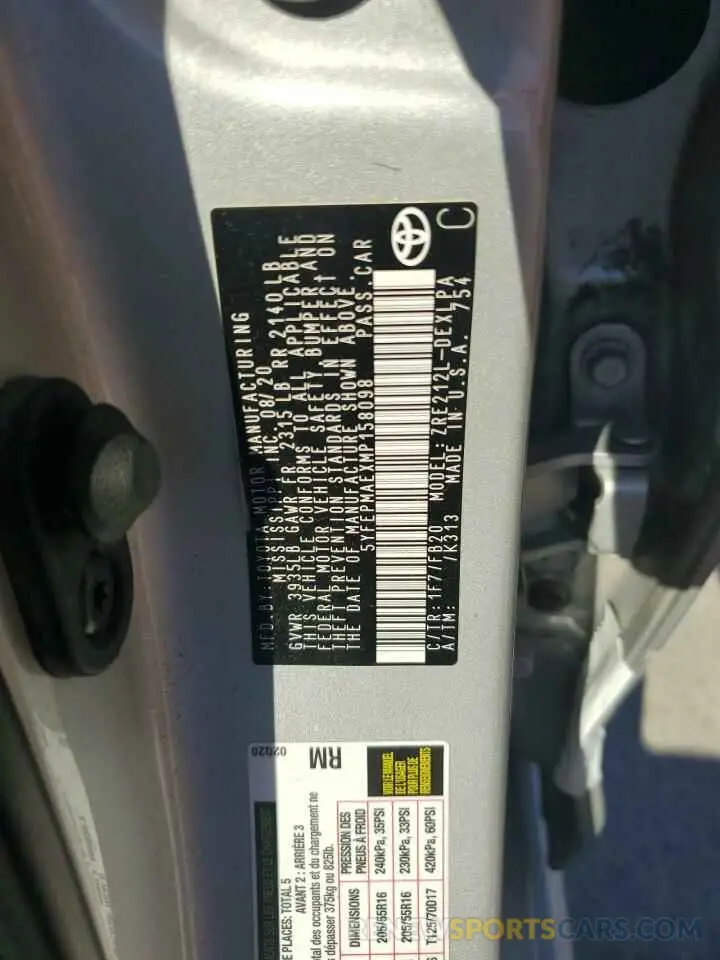 13 Photograph of a damaged car 5YFEPMAEXMP158098 TOYOTA COROLLA 2021