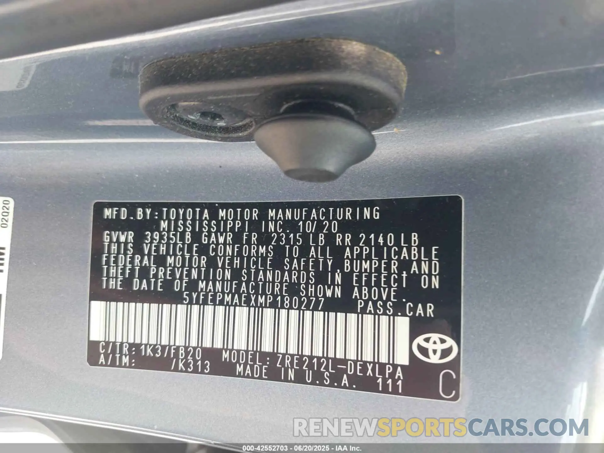 9 Фотография поврежденного автомобиля 5YFEPMAEXMP180277 TOYOTA COROLLA 2021