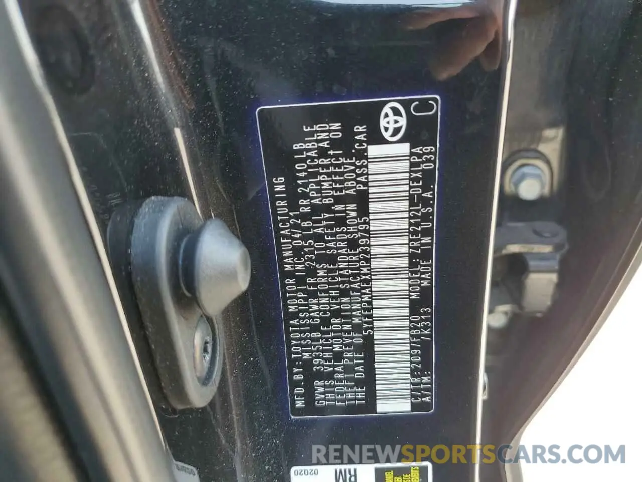 12 Фотография поврежденного автомобиля 5YFEPMAEXMP239795 TOYOTA COROLLA 2021