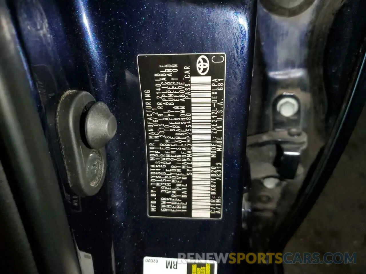 12 Фотография поврежденного автомобиля 5YFEPMAEXMP255480 TOYOTA COROLLA 2021