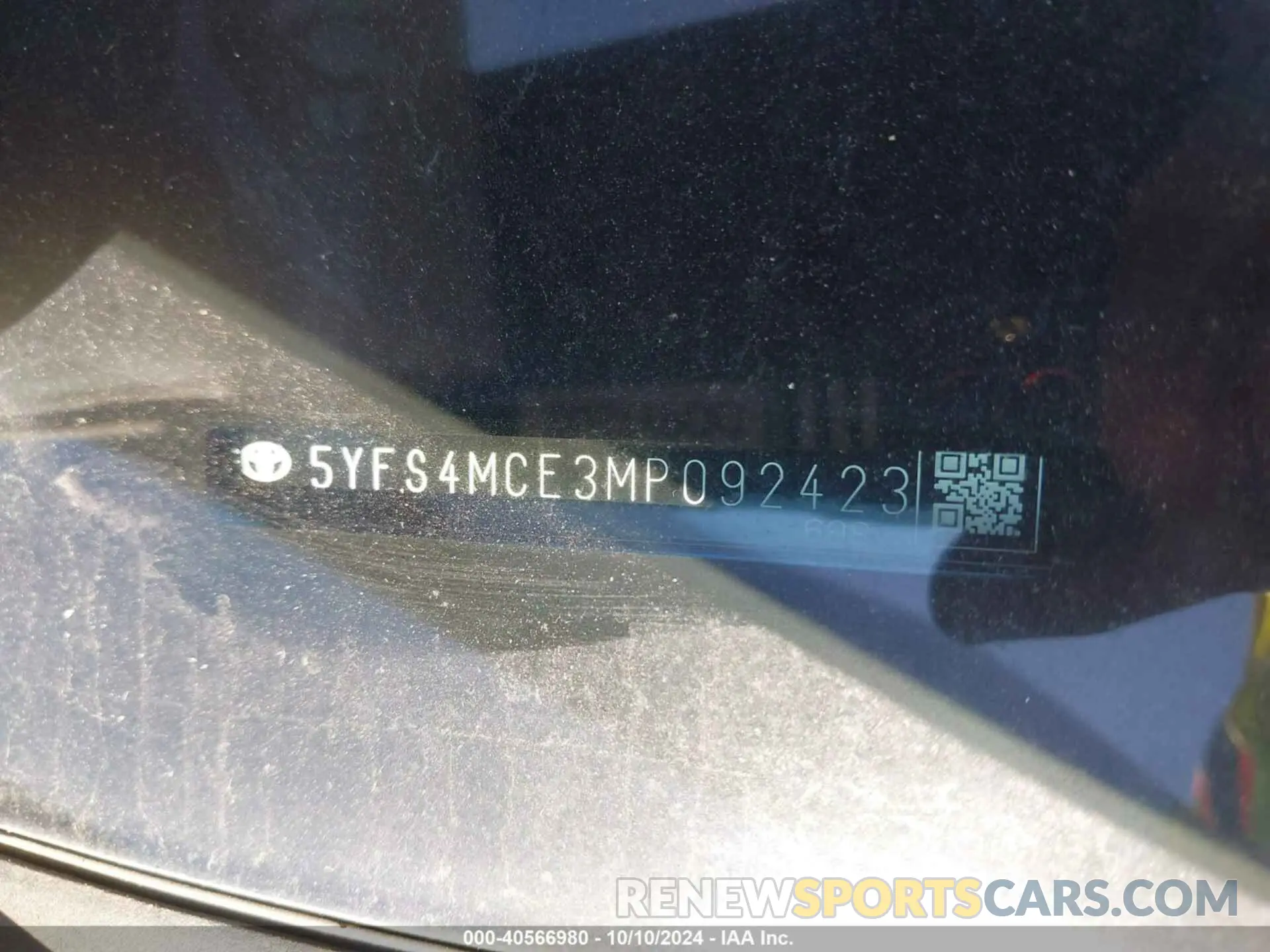 9 Photograph of a damaged car 5YFS4MCE3MP092423 TOYOTA COROLLA 2021