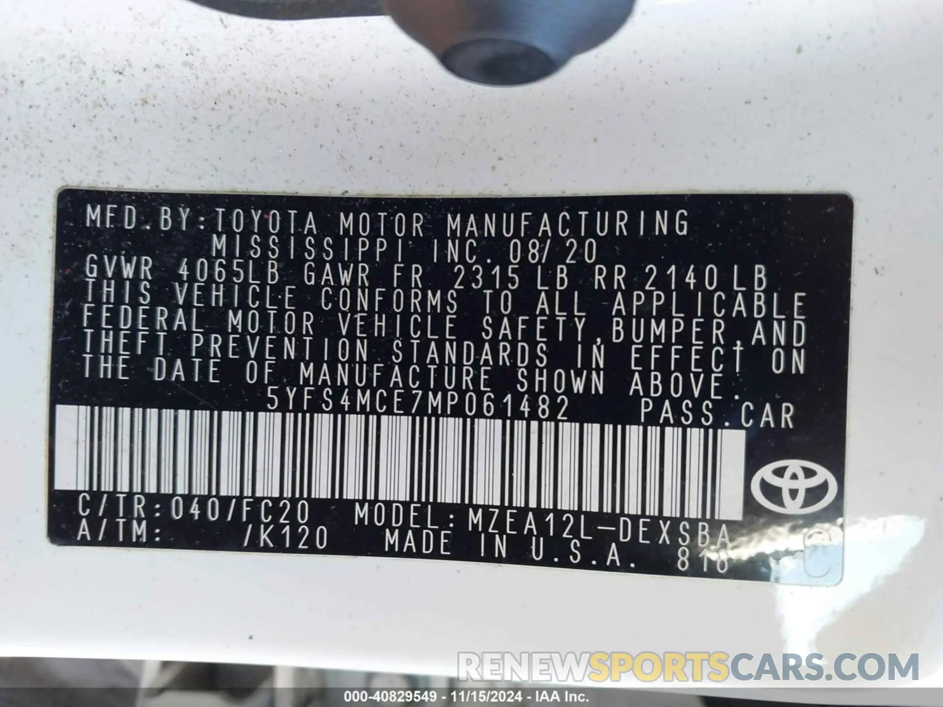 9 Фотография поврежденного автомобиля 5YFS4MCE7MP061482 TOYOTA COROLLA 2021