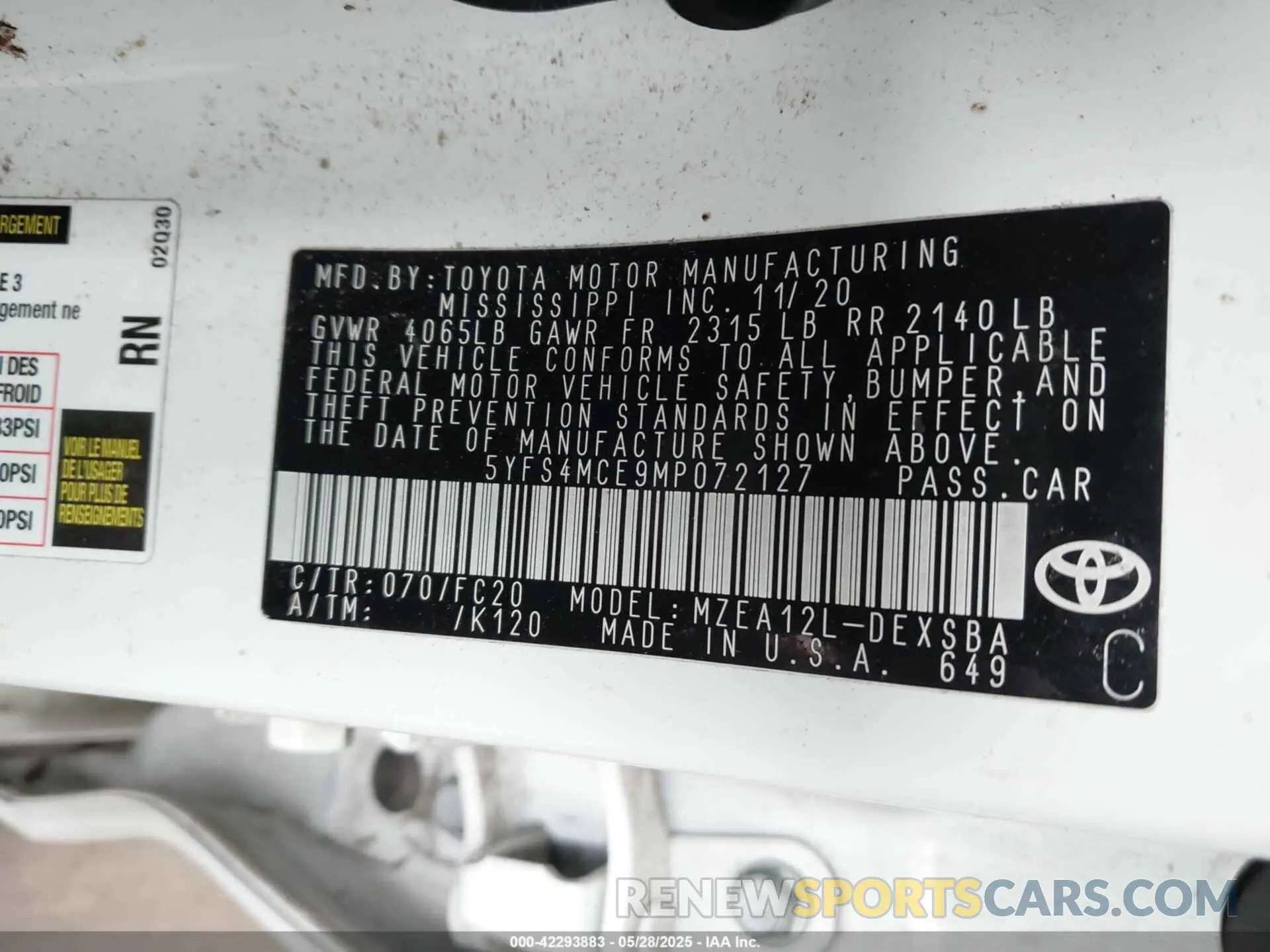 9 Photograph of a damaged car 5YFS4MCE9MP072127 TOYOTA COROLLA 2021