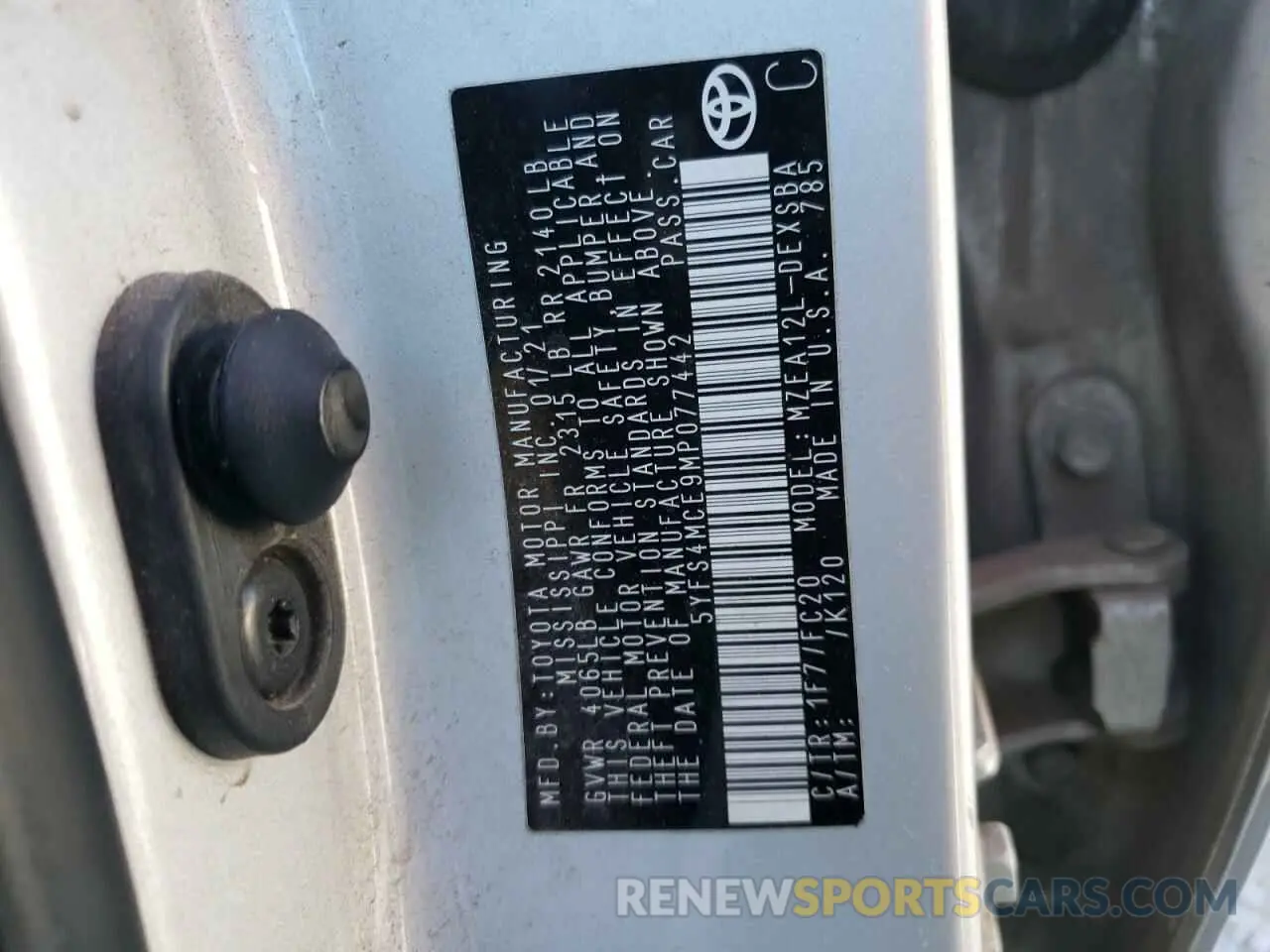 12 Фотография поврежденного автомобиля 5YFS4MCE9MP077442 TOYOTA COROLLA 2021