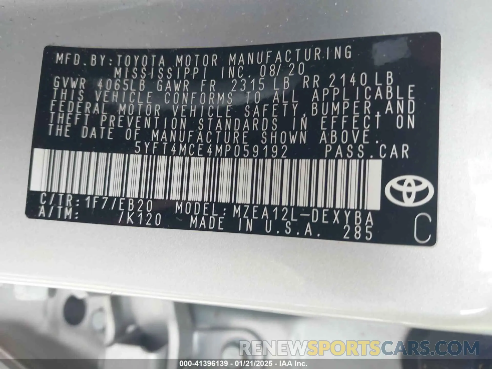 9 Photograph of a damaged car 5YFT4MCE4MP059192 TOYOTA COROLLA 2021