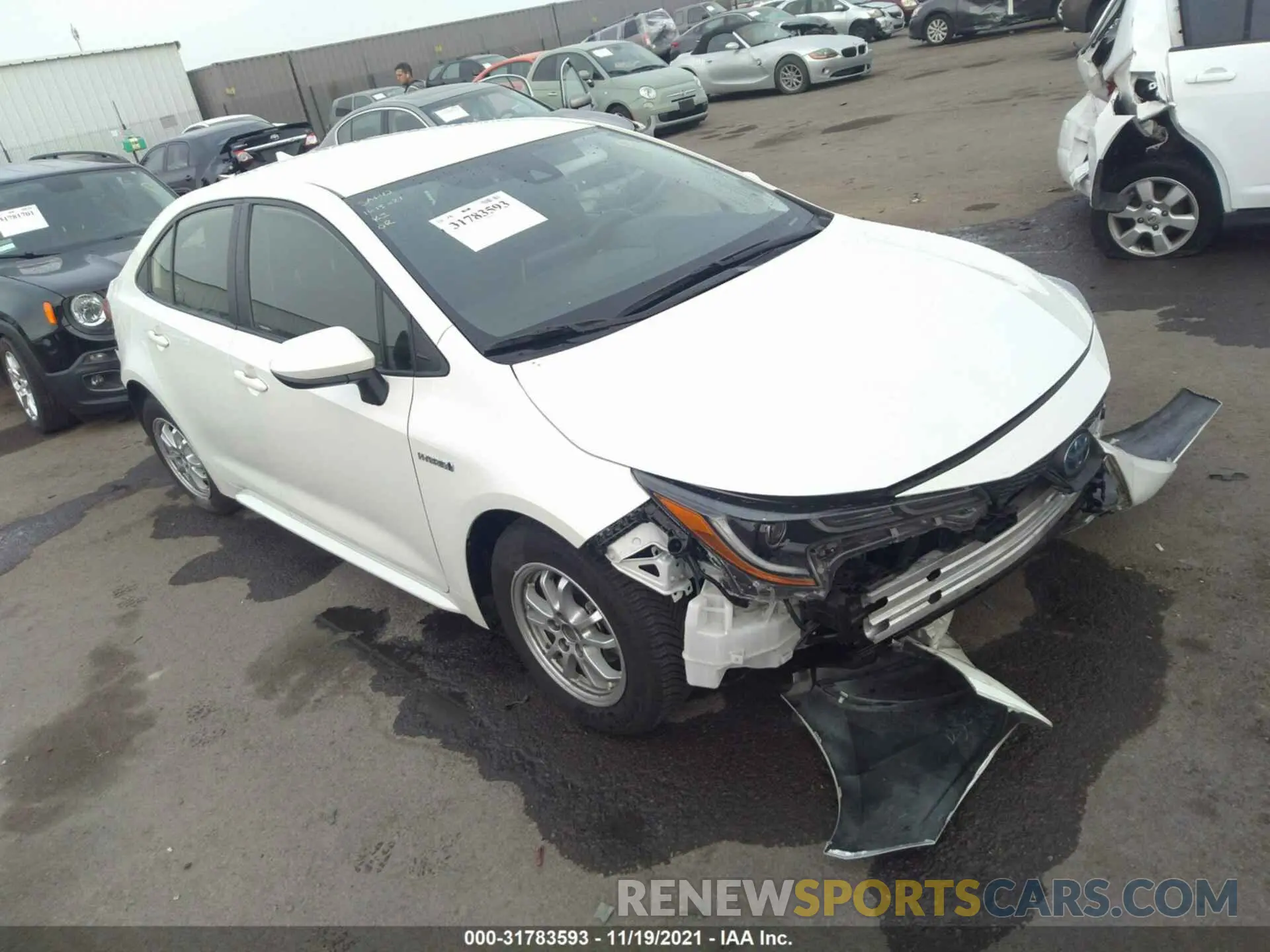 1 Photograph of a damaged car JTDEAMDE0MJ022967 TOYOTA COROLLA 2021