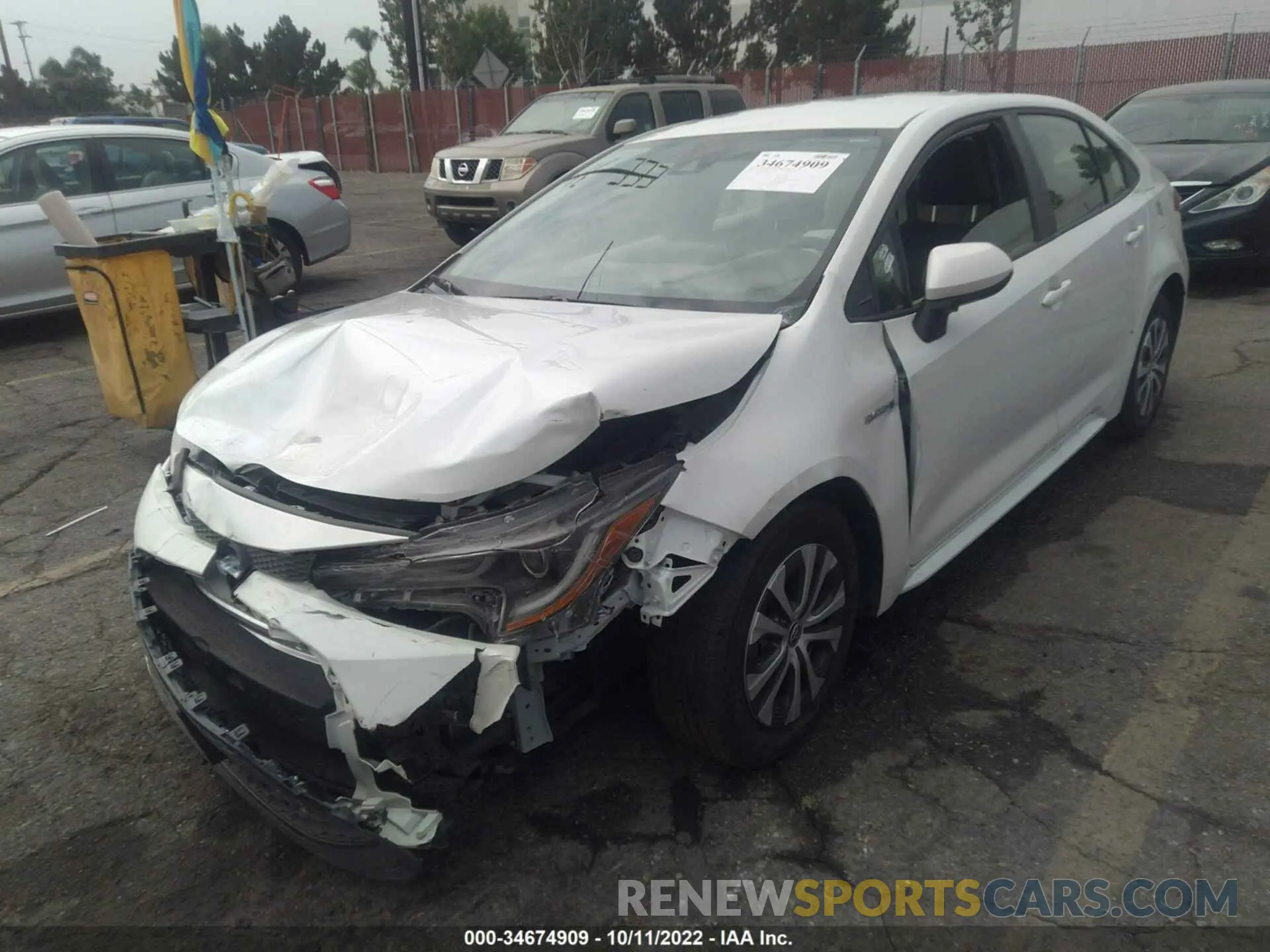 2 Photograph of a damaged car JTDEAMDE2MJ031069 TOYOTA COROLLA 2021