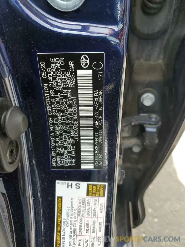 13 Фотография поврежденного автомобиля JTDEAMDE3MJ003961 TOYOTA COROLLA 2021
