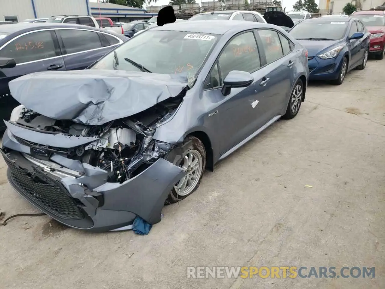 2 Photograph of a damaged car JTDEAMDE3MJ005726 TOYOTA COROLLA 2021