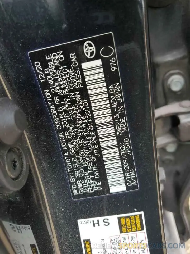 13 Фотография поврежденного автомобиля JTDEAMDE4MJ022101 TOYOTA COROLLA 2021