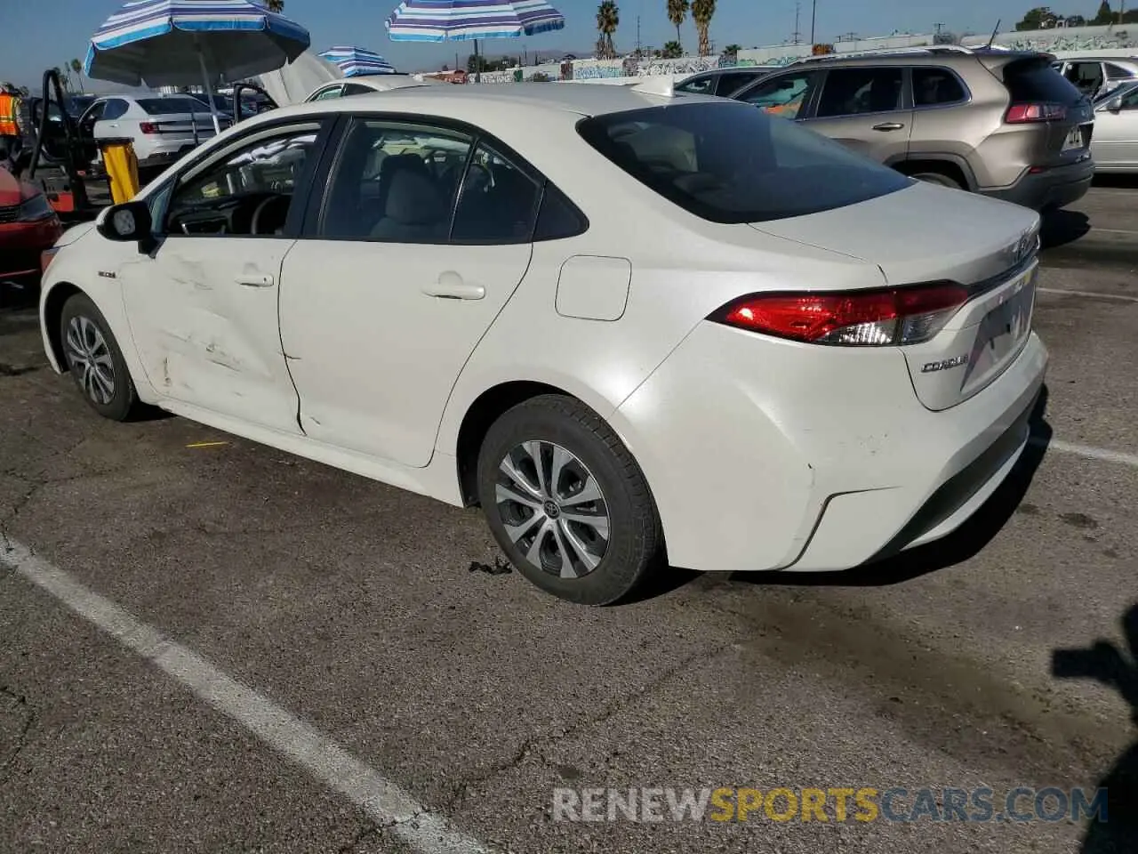 2 Photograph of a damaged car JTDEAMDE7MJ022545 TOYOTA COROLLA 2021