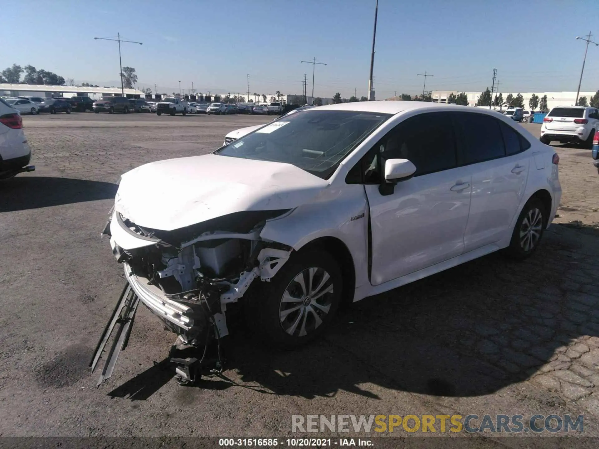 2 Photograph of a damaged car JTDEAMDE8MJ034848 TOYOTA COROLLA 2021