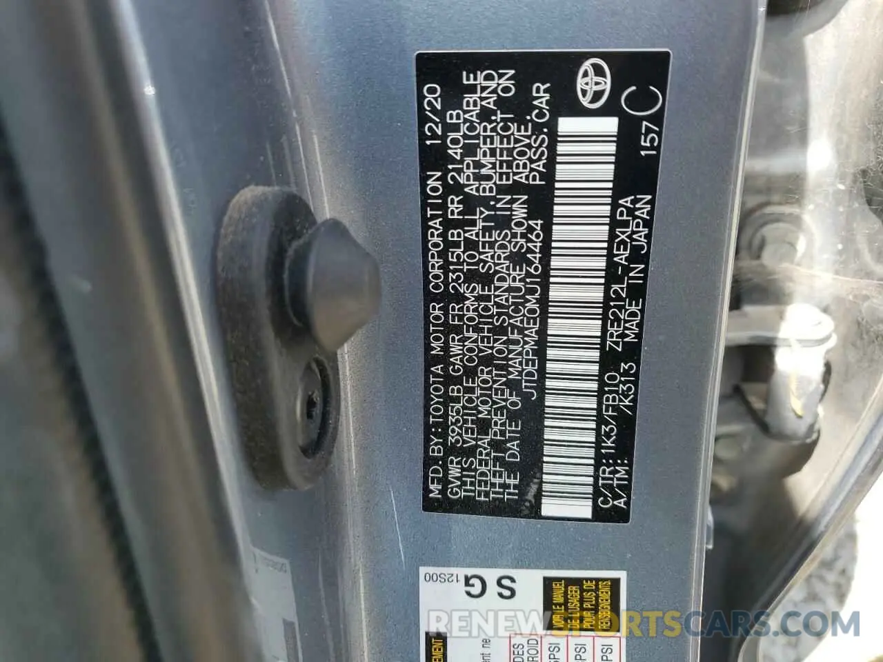 13 Фотография поврежденного автомобиля JTDEPMAE0MJ164464 TOYOTA COROLLA 2021