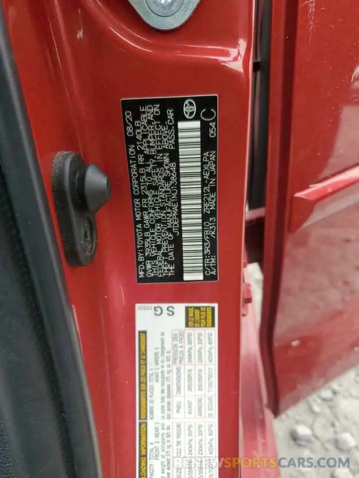 12 Фотография поврежденного автомобиля JTDEPMAE1MJ138648 TOYOTA COROLLA 2021
