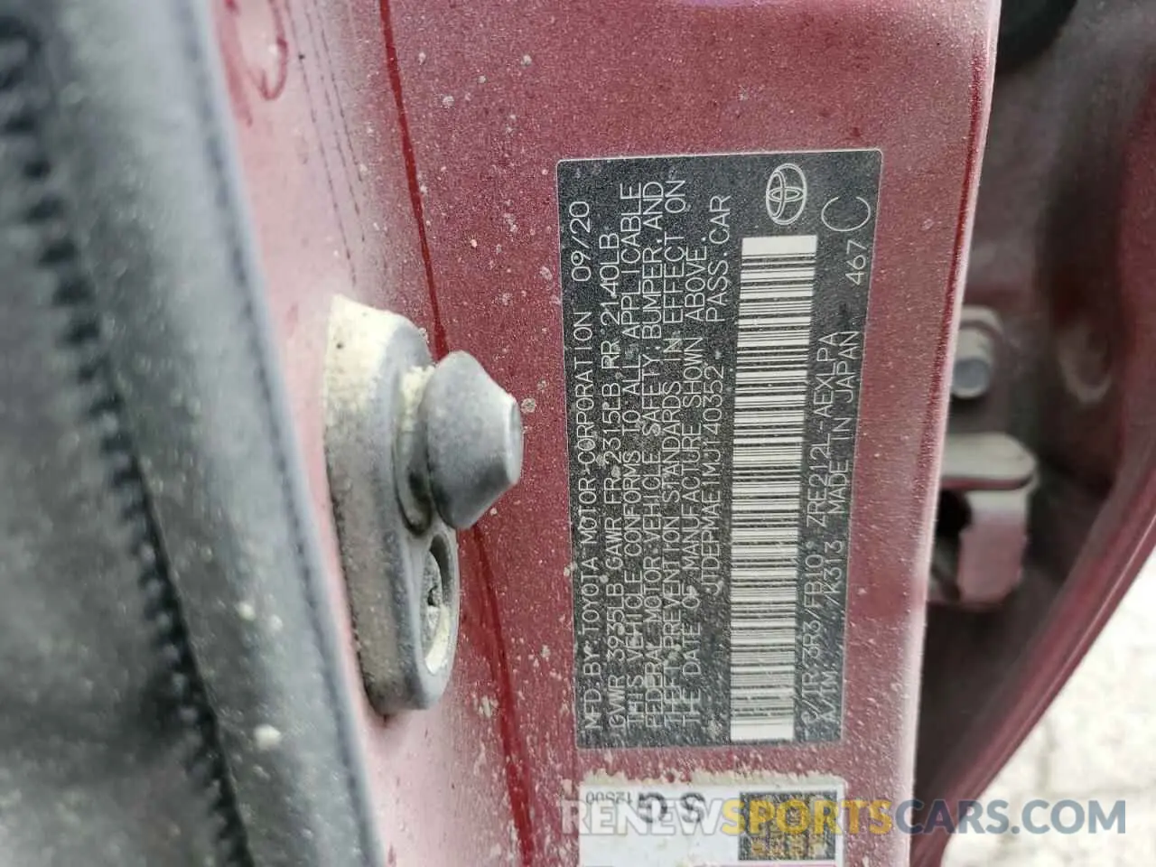 13 Photograph of a damaged car JTDEPMAE1MJ140352 TOYOTA COROLLA 2021