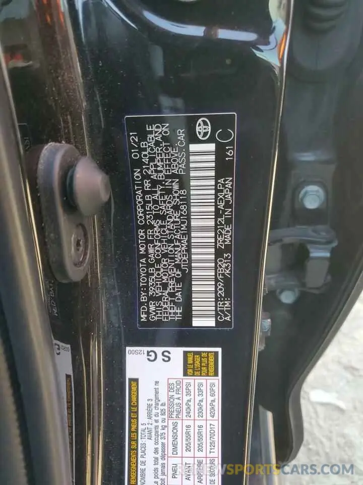 14 Фотография поврежденного автомобиля JTDEPMAE1MJ168118 TOYOTA COROLLA 2021