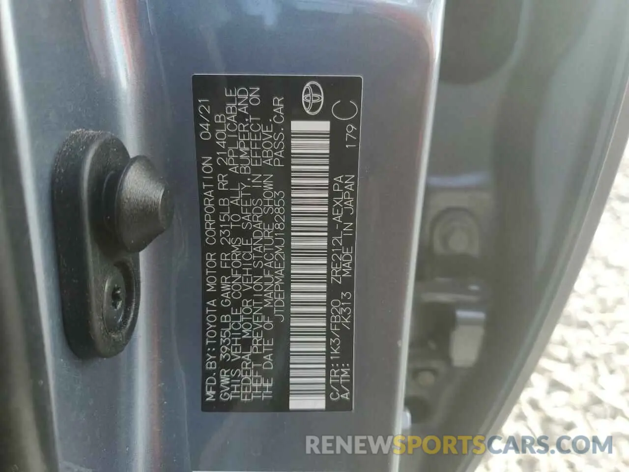 14 Photograph of a damaged car JTDEPMAE2MJ182853 TOYOTA COROLLA 2021