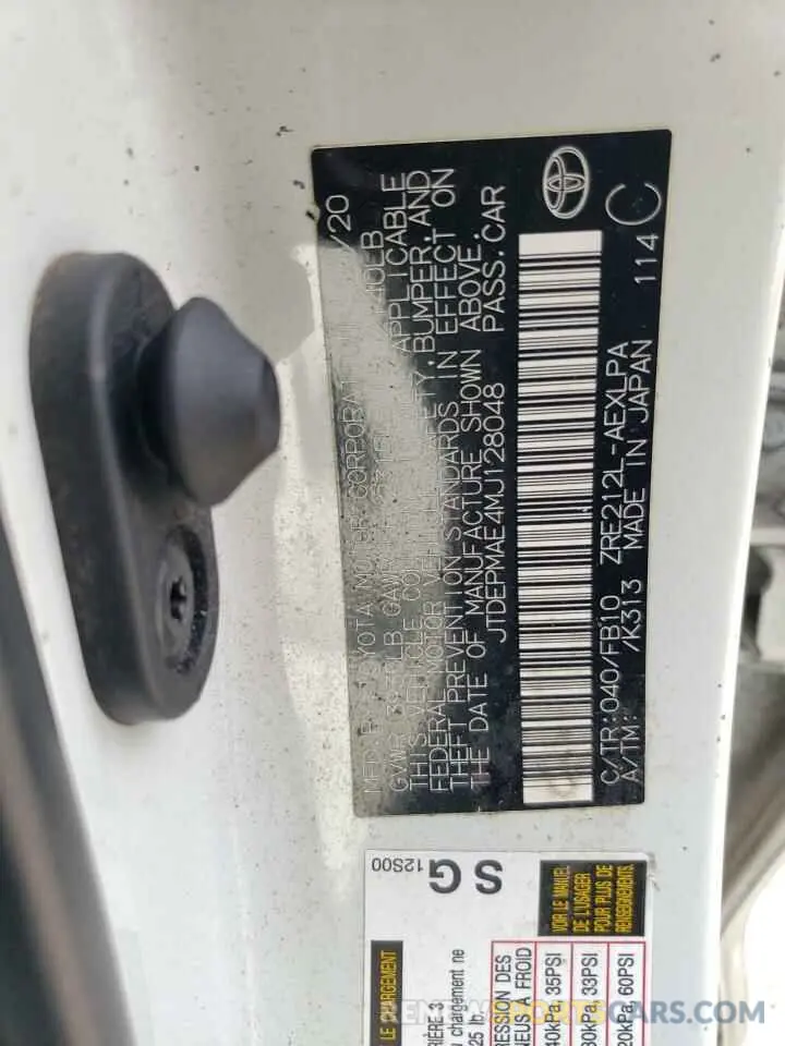 13 Фотография поврежденного автомобиля JTDEPMAE4MJ128048 TOYOTA COROLLA 2021