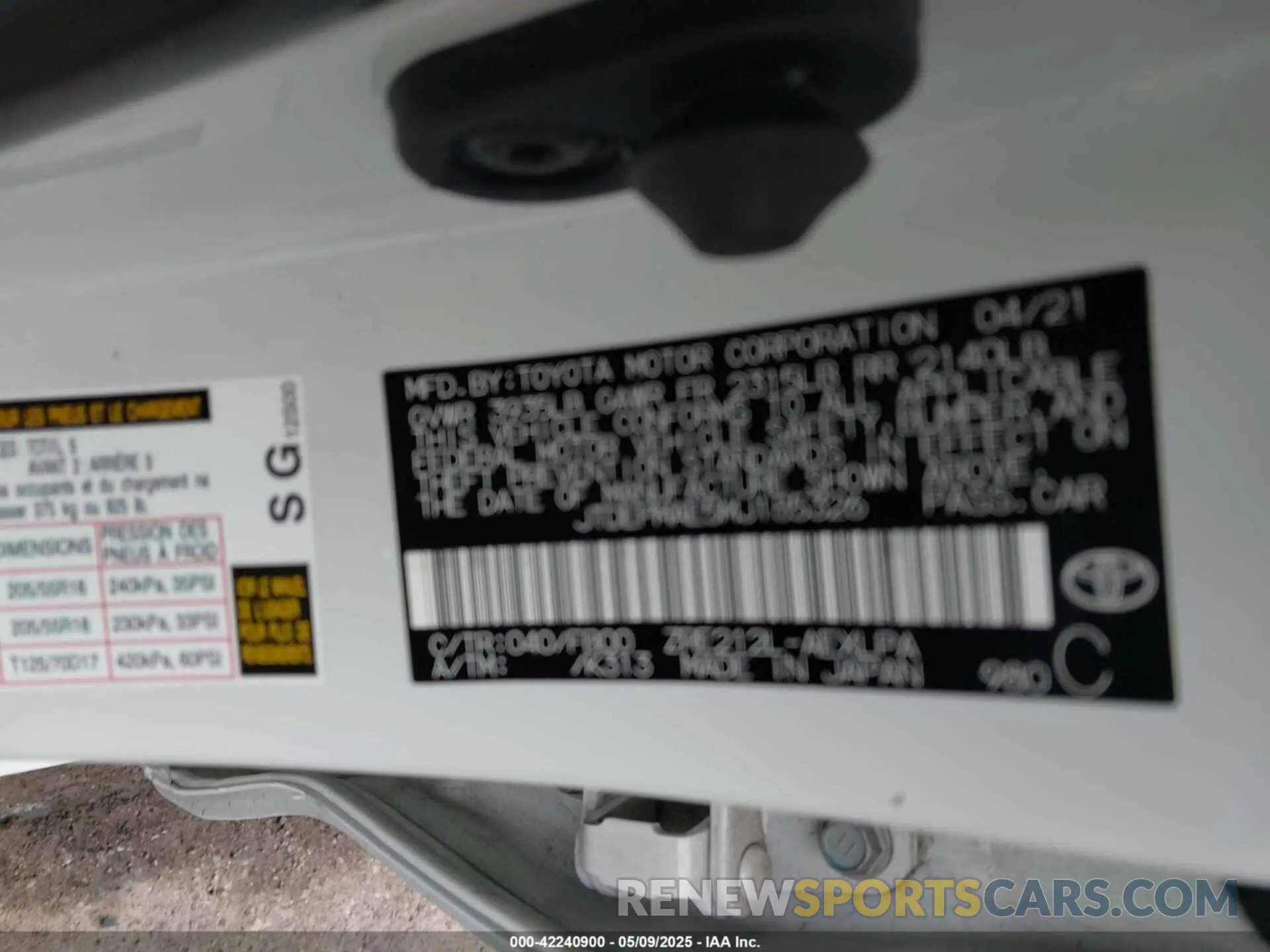 9 Photograph of a damaged car JTDEPMAE5MJ185326 TOYOTA COROLLA 2021