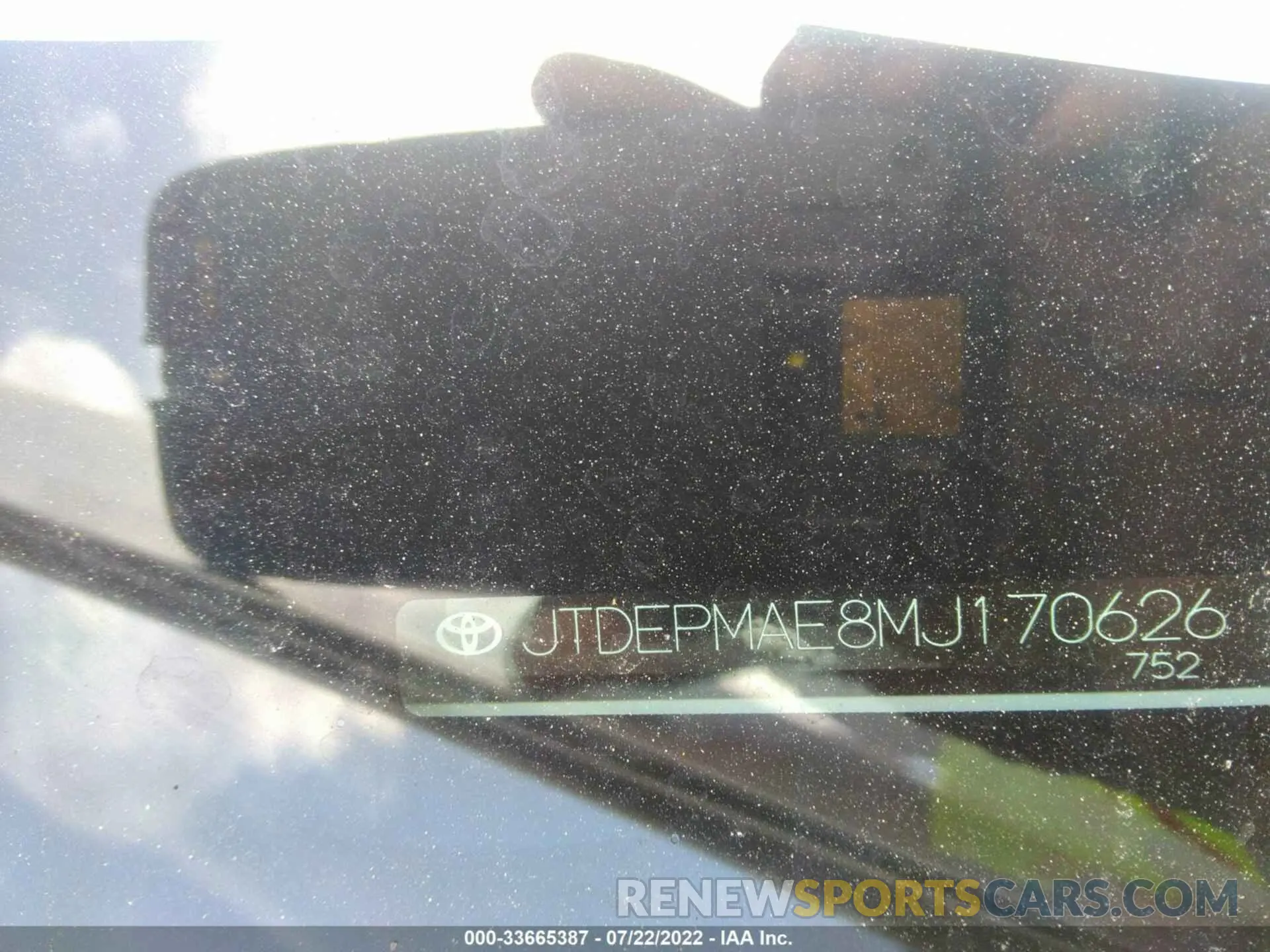 9 Фотография поврежденного автомобиля JTDEPMAE8MJ170626 TOYOTA COROLLA 2021