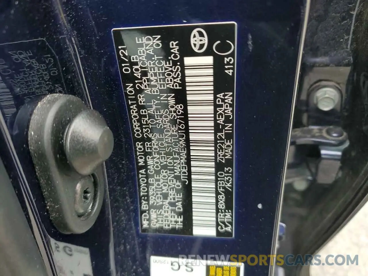 13 Фотография поврежденного автомобиля JTDEPMAE9MJ167198 TOYOTA COROLLA 2021