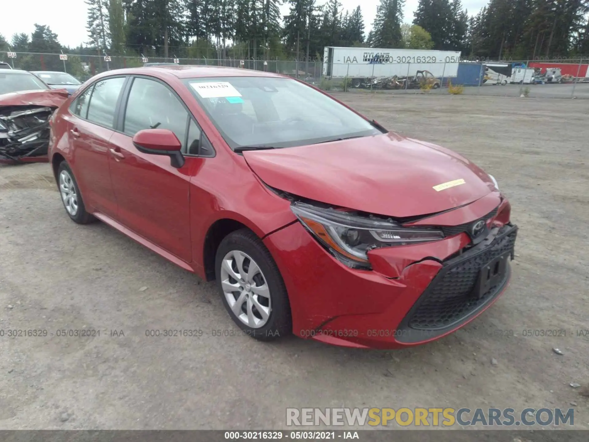 1 Photograph of a damaged car JTDEPMAEXMJ154914 TOYOTA COROLLA 2021