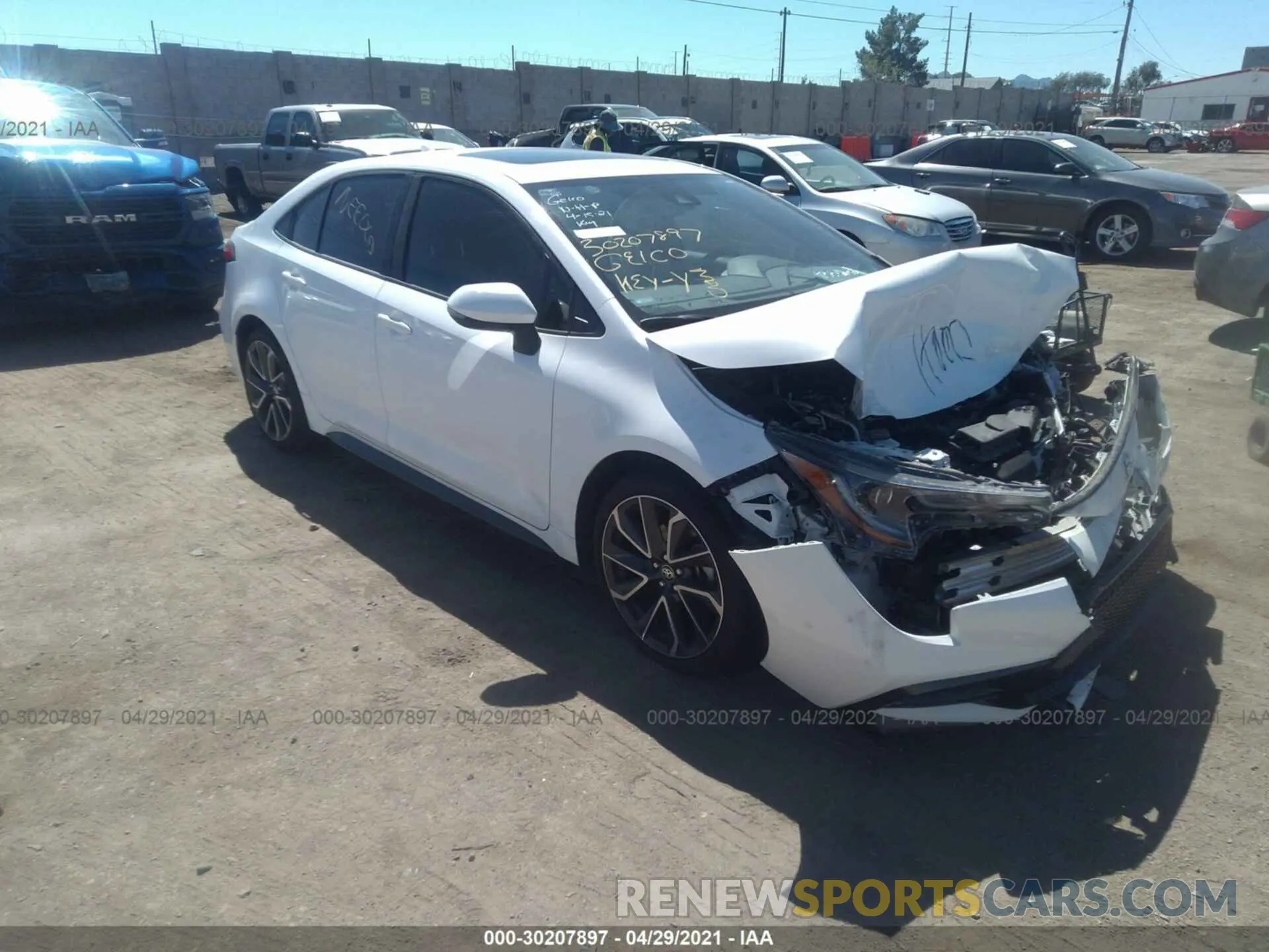 1 Photograph of a damaged car JTDP4MCE9MJ056472 TOYOTA COROLLA 2021