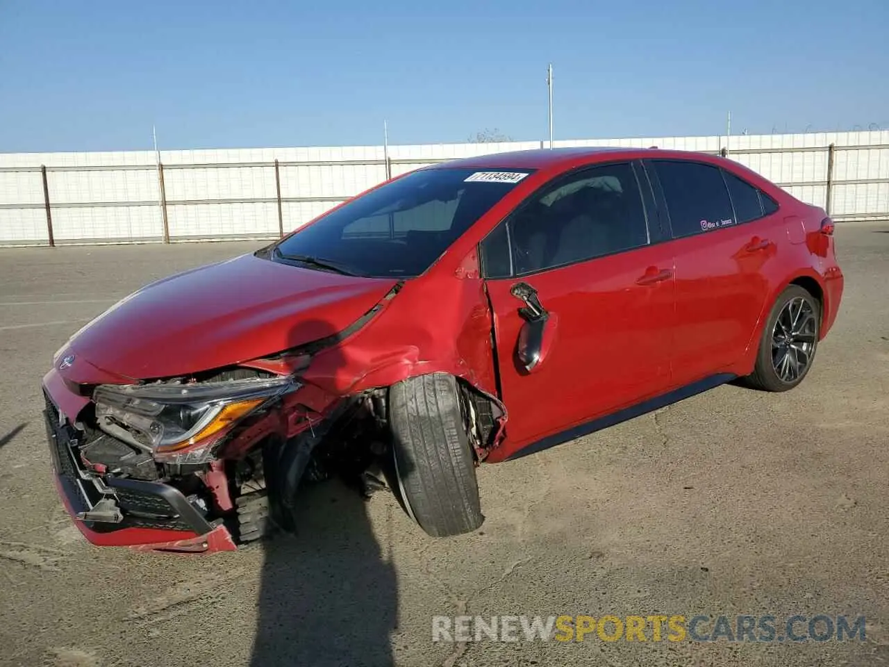 1 Photograph of a damaged car JTDS4MCE3MJ062522 TOYOTA COROLLA 2021