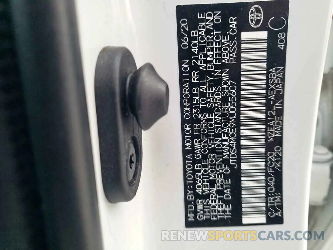 13 Photograph of a damaged car JTDS4MCE9MJ055607 TOYOTA COROLLA 2021
