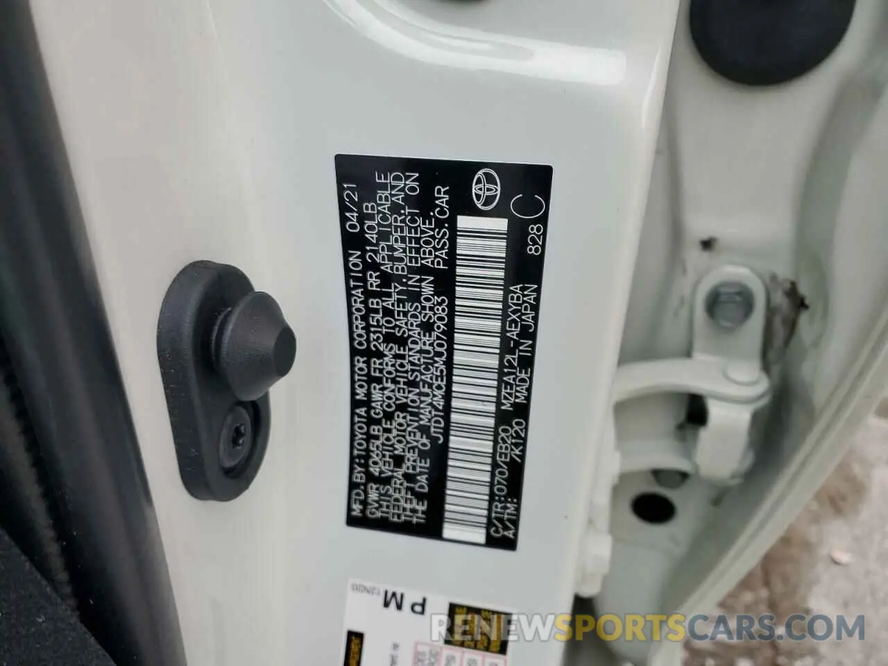 12 Photograph of a damaged car JTDT4MCE5MJ079083 TOYOTA COROLLA 2021