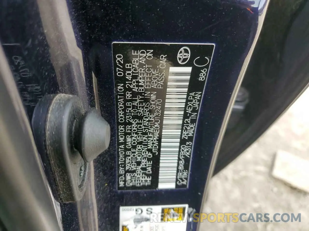12 Фотография поврежденного автомобиля JTDVPMAE0MJ132470 TOYOTA COROLLA 2021