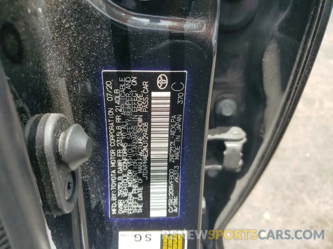 12 Фотография поврежденного автомобиля JTDVPMAE2MJ129408 TOYOTA COROLLA 2021