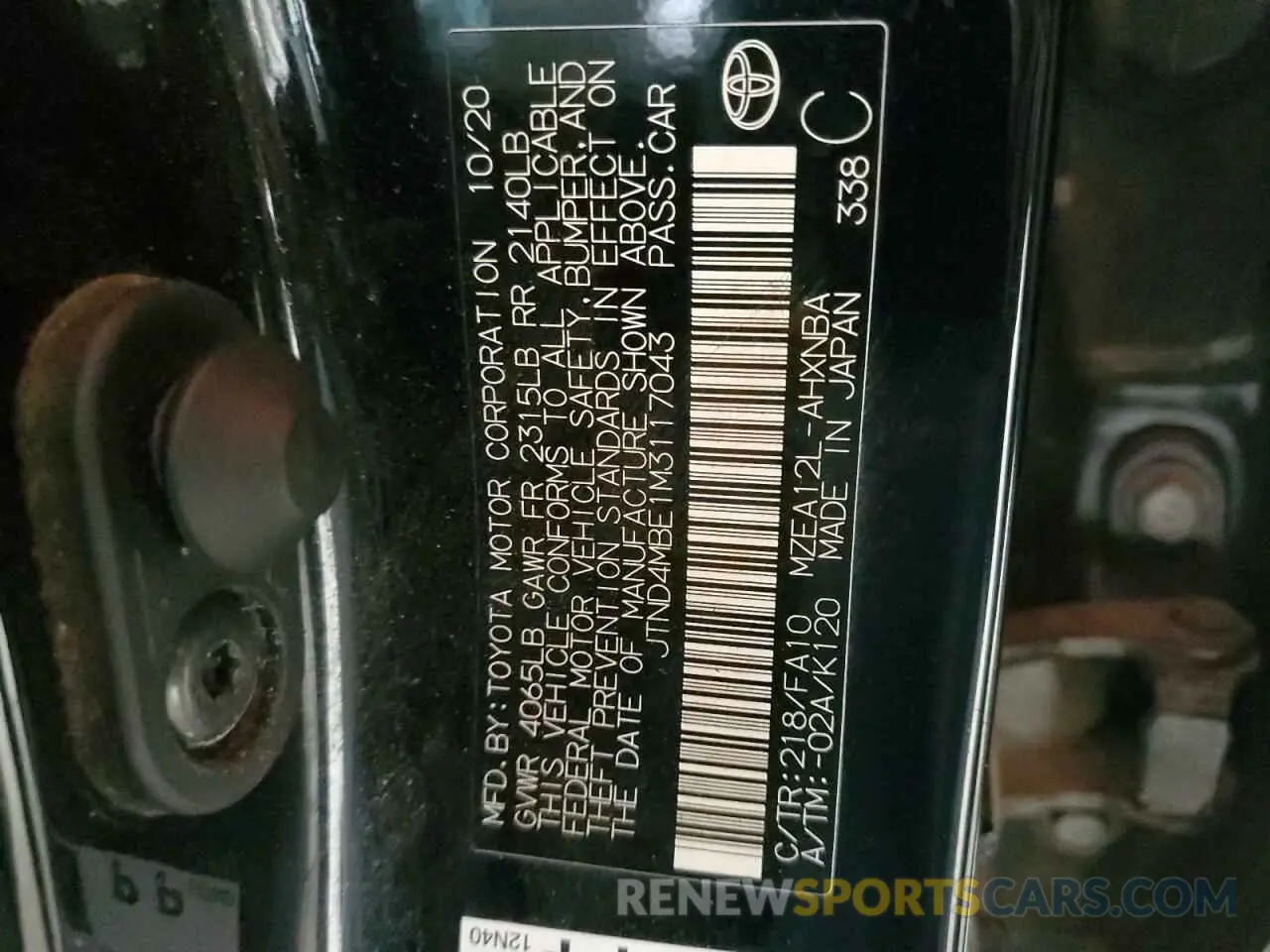 12 Фотография поврежденного автомобиля JTND4MBE1M3117043 TOYOTA COROLLA 2021