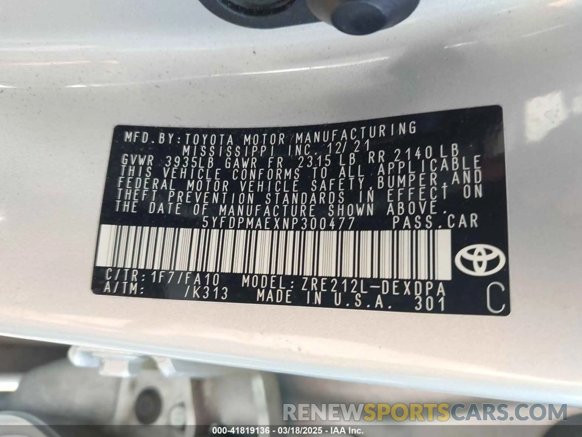 9 Photograph of a damaged car 5YFDPMAEXNP300477 TOYOTA COROLLA 2022