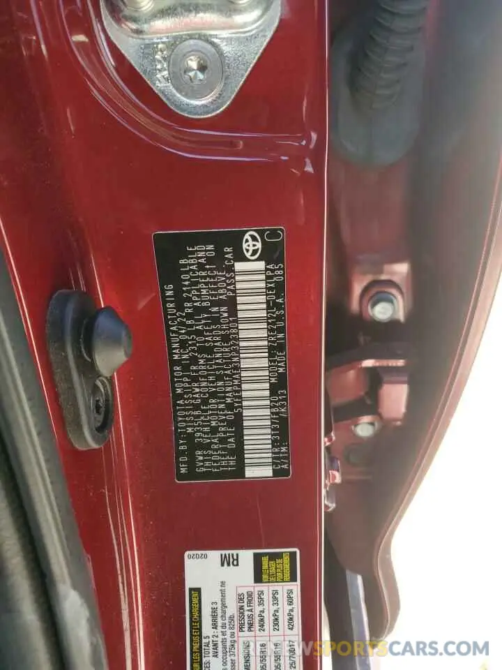 12 Photograph of a damaged car 5YFEPMAE3NP323801 TOYOTA COROLLA 2022