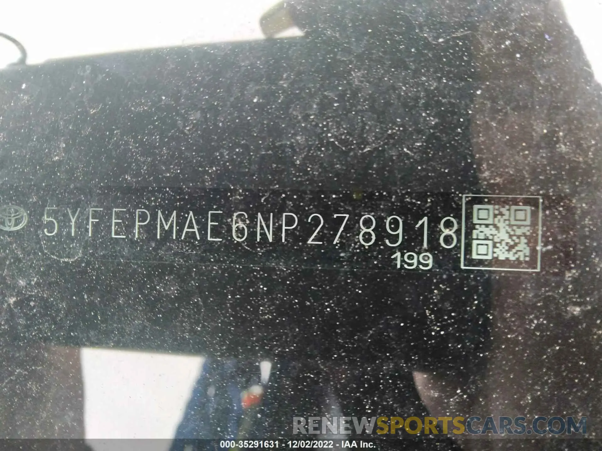 9 Photograph of a damaged car 5YFEPMAE6NP278918 TOYOTA COROLLA 2022