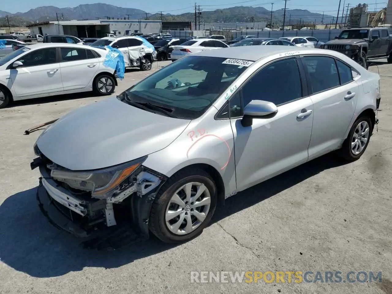 1 Photograph of a damaged car 5YFEPMAE8NP341808 TOYOTA COROLLA 2022