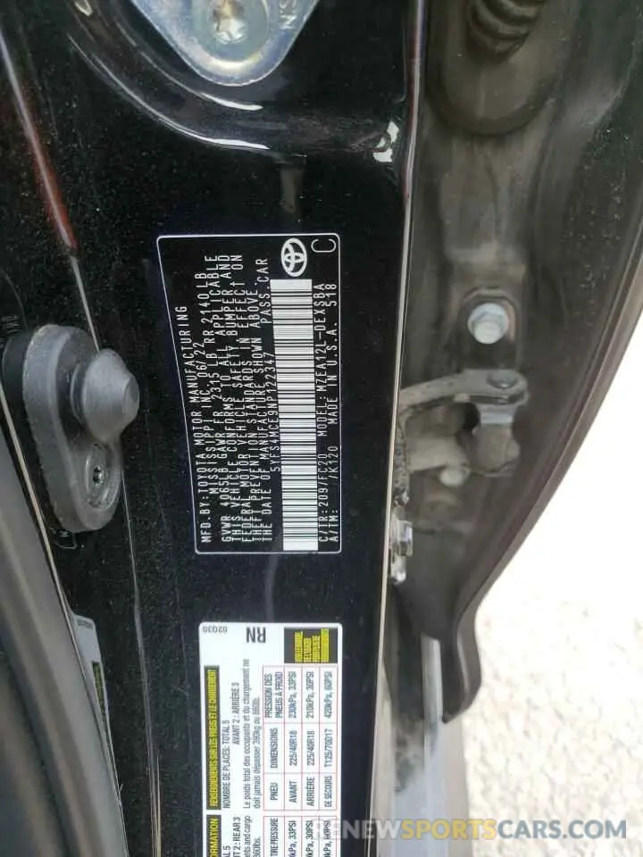 12 Фотография поврежденного автомобиля 5YFS4MCE9NP122347 TOYOTA COROLLA 2022