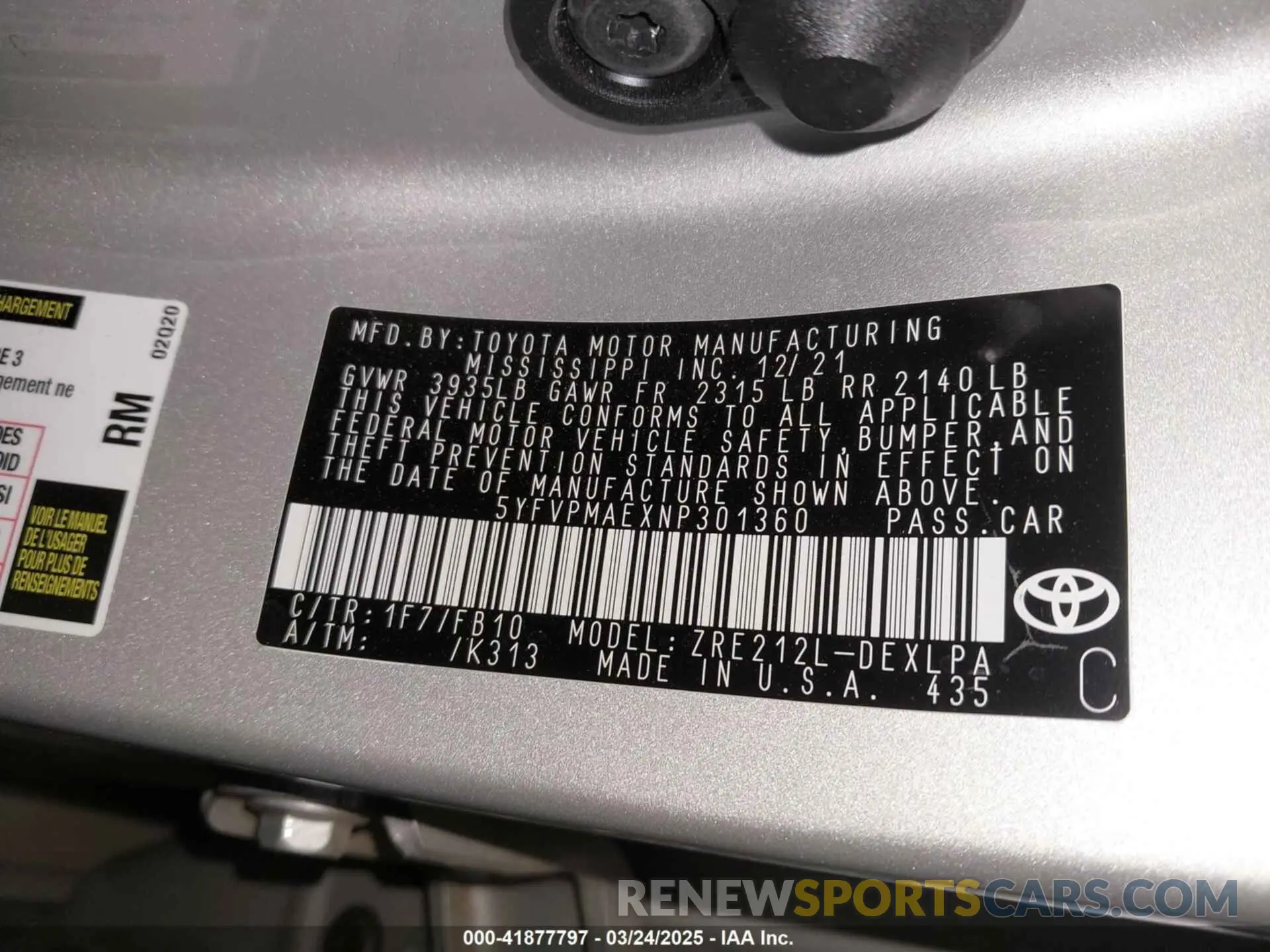 9 Photograph of a damaged car 5YFVPMAEXNP301360 TOYOTA COROLLA 2022