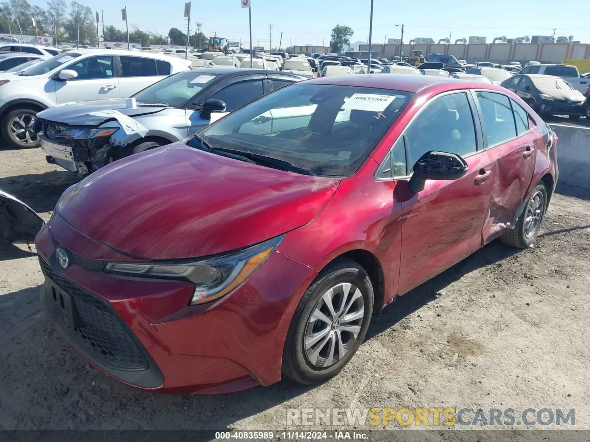 2 Фотография поврежденного автомобиля JTDEAMDE2NJ057589 TOYOTA COROLLA 2022
