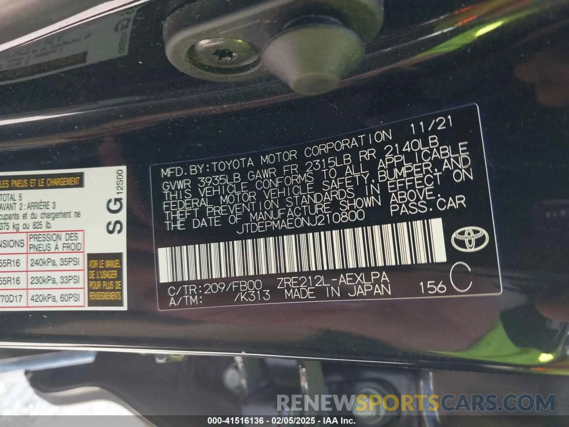 9 Photograph of a damaged car JTDEPMAE0NJ210800 TOYOTA COROLLA 2022