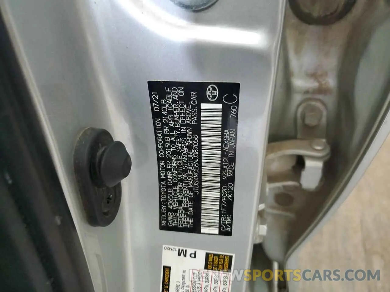 12 Фотография поврежденного автомобиля JTDS4MCE6NJ087058 TOYOTA COROLLA 2022