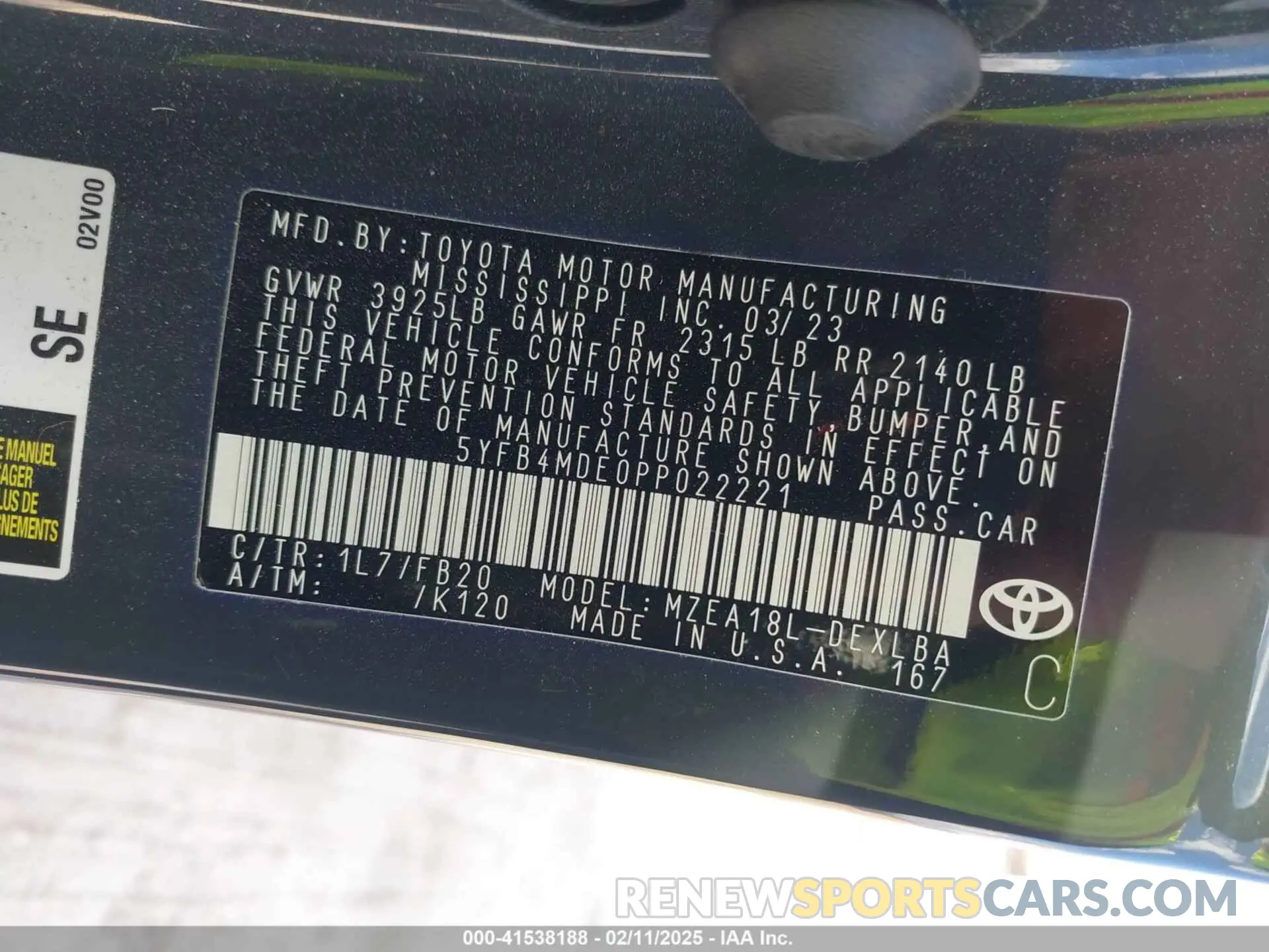 9 Photograph of a damaged car 5YFB4MDE0PP022221 TOYOTA COROLLA 2023