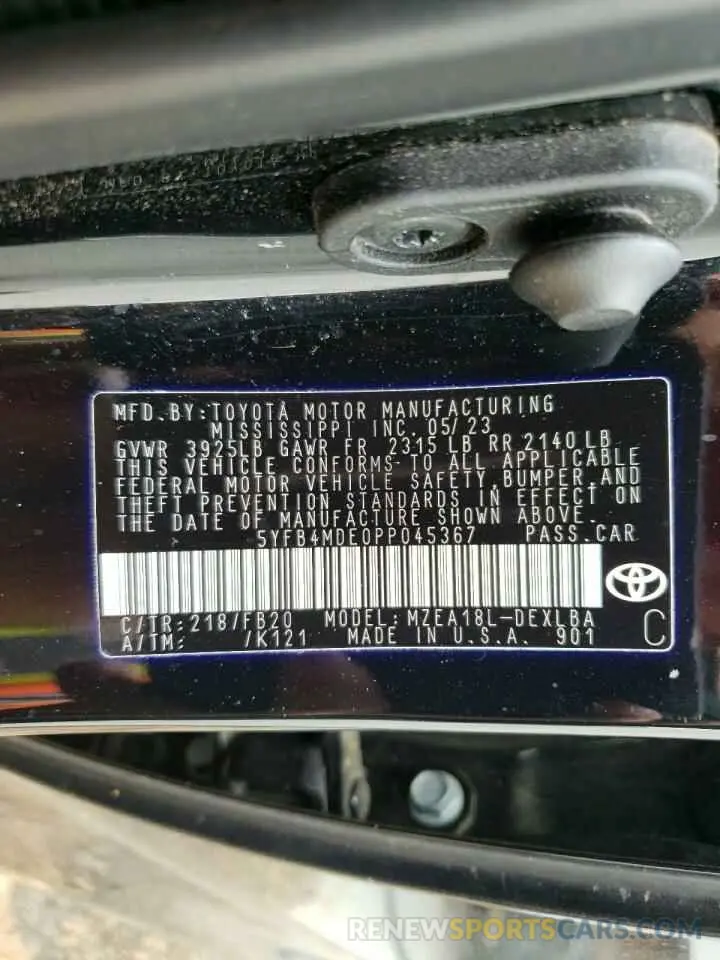 13 Фотография поврежденного автомобиля 5YFB4MDE0PP045367 TOYOTA COROLLA 2023