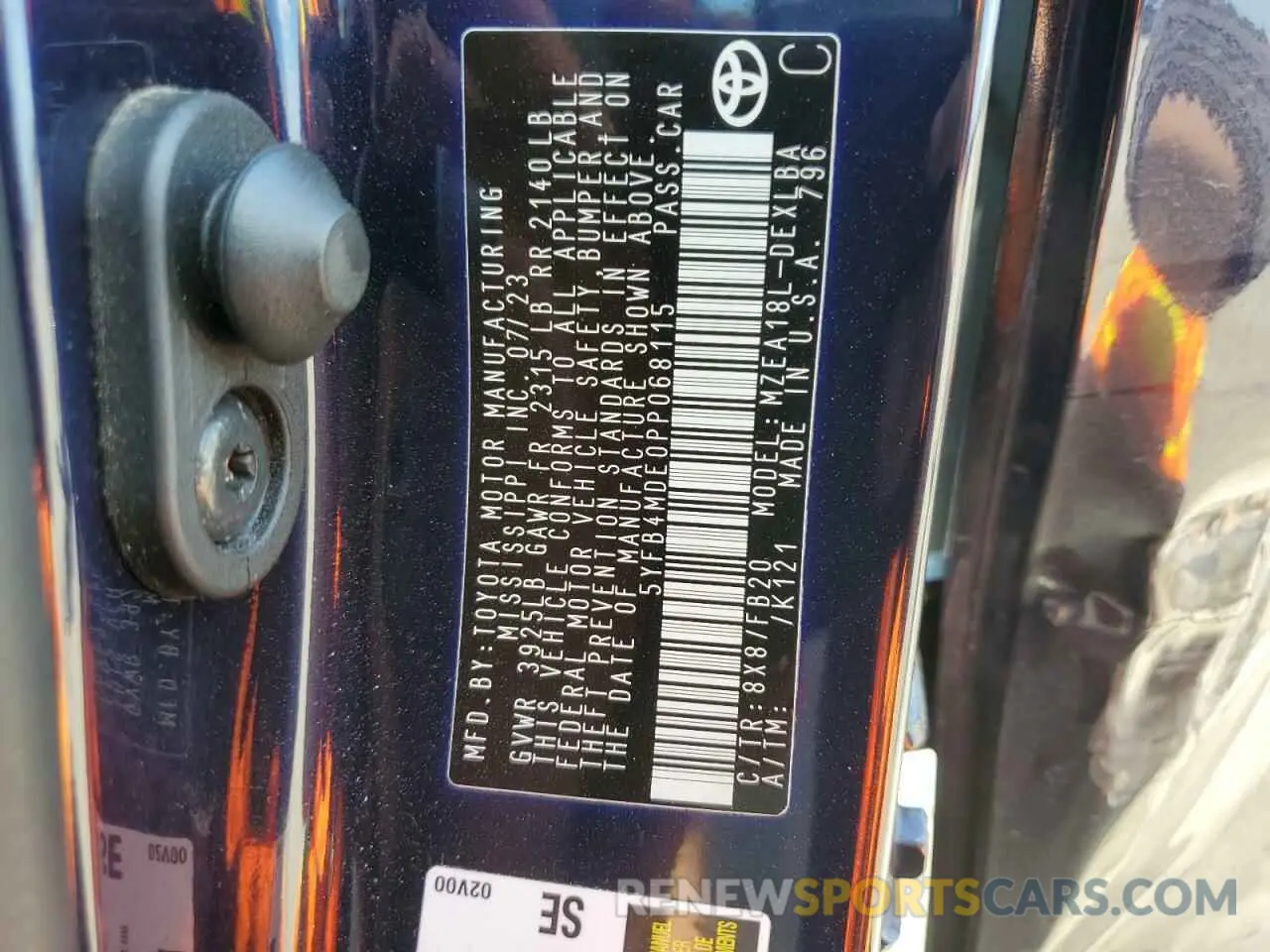 13 Фотография поврежденного автомобиля 5YFB4MDE0PP068115 TOYOTA COROLLA 2023